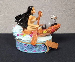 Enesco Disney's Pocahontas Music Box Pocahontas and Meeko in Canoe - Picture 1 of 12
