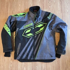 Chaqueta de moto de nieve Castle X Racing - para hombre talla L - negra verde neón - Imagen 1 de 12