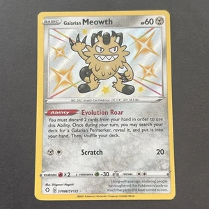 Galarian Meowth SV086/SV122 SWSH: Shining Fates: Shiny Vault Holo Pokémon 2021 - Picture 1 of 2
