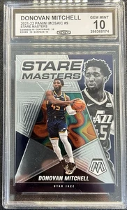 2021-22 Panini Mosaic Donovan Mitchell #9 Stare Masters Graded 10 Gem Mint - Picture 1 of 2