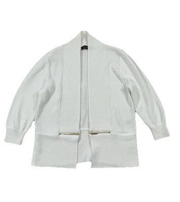 Suéter Ivanka Trump Mujer Marfil Frente Abierto Cárdigan Manga 3/4 Talla M Foto 1 de 4