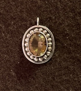 1-1/4" Rauchquarz Anhänger Sterlingsilber 46 kt handwerklich USA kostenlose Kordel - Bild 1 von 7