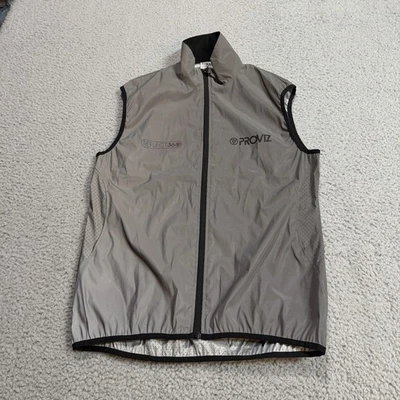 Proviz Vest Mens Medium Gray Full Zip Reflect 360 Hi Viz Performance Cycling - Image 1 of 4