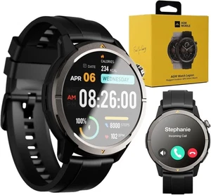 AGM Legion Smart Watch GPS AMOLED Fitness HR Sleep BT Call Android iOS SpO2 IP68 - Picture 1 of 6