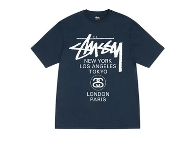 Camiseta Stussy World Tour Navy 25SS 3903962 - Imagen 1 de 2
