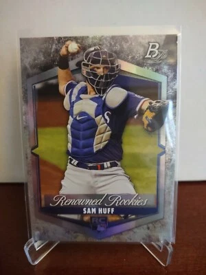 2021 Bowman Platinum - SAM HUFF - Renowned Rookies - Rangers RC #RR15 - Image 1 of 2
