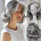 12 Inch Silvery White Body Wave Hair Wigs Side Part Short Curly Hair For Women 