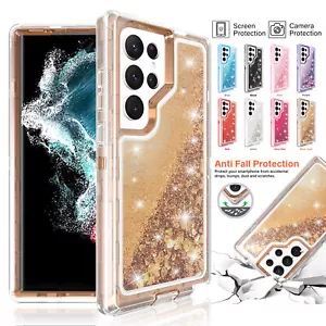 Defender Liquid Glitter Case For Samsung Galaxy S23 Ultra S22Plus S21 S20 Note20 - Picture 1 of 55