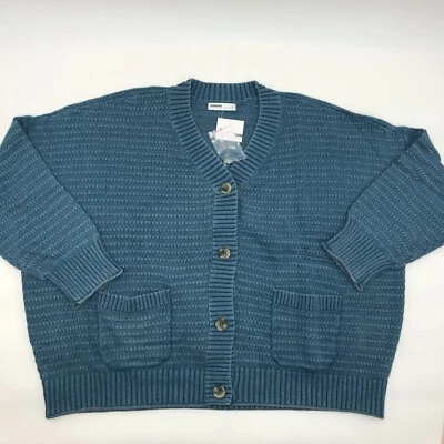 Cárdigan corto recortado Sonoma suéter para mujer 3X talla grande azul abotonado nuevo Foto 1 de 4