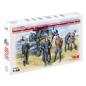 WWII German Luftwaffe Pilots + Ground Personnel ICM 48082 Plastic model kit 1:48 - Picture 1 of 10
