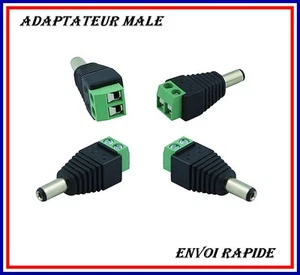DC ADAPTATEUR CONNECTEUR MALE A VISSER POUR RUBAN LED ET AUTRES 5.5X2.1mm - Foto 1 di 1