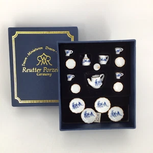 Reutter porcelain Tea service 16 pc Set Dollhouse Miniature Germany NEW - Picture 1 of 7