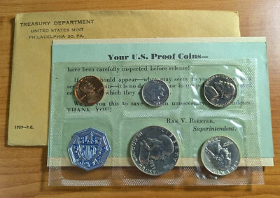 1959 U.S. Proof Set - Mint Sealed Cello - Pristine Condition - Free Shipping - Image 1 of 4