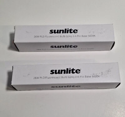 2x Sunlite PLD26/E/SP50K 26W Compact Fluorescent Plug-In 4-Pin 5000k - Image 1 of 2