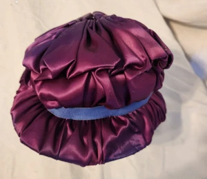 Vintage Ladies 1950s Purple Satin w Band Bucket Hat Pill Box Union Made - Picture 1 of 6