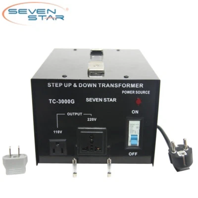 SevenStar TC-3000 Watt 110V-220 Volt Up/Down Transformer Heavy-Duty Converter - Image 1 of 2