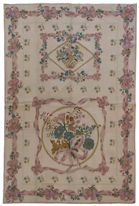 RRA 6x9 Chain Stitch Rug Floral Bouquet Design Ivory Carpet 40128 - Bild 1 von 4