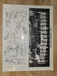 1991 NBA Detroit Pistons Facsimile Autograph Team Photo - Picture 1 of 1