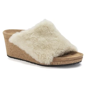 Birkenstock Papillio Namica Teddy Shearling Eggshell Sandals US6 EU37 1023713 - Picture 1 of 5