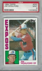 Tarjeta de béisbol Topps 1984 #253 Jim Wohlford, Montreal Expos grado PSA 9 - Imagen 1 de 1