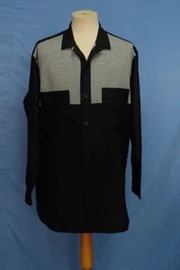 Stunning Yohji Yamamoto POUR HOMME Patch Black Gray Men's Shirt M - Picture 1 of 14