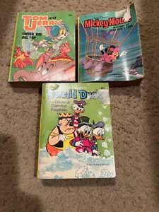Lot of 3 Big Little Books Whitman Donald Duck Tom Jerry Mickey Mouse Dead Man’s - Picture 1 of 4