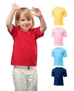 Hanes Einfarbig Baumwolle Kleinkind T-Shirt Kein Logo - Bild 1 von 9