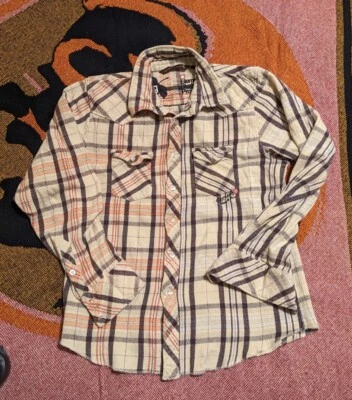 Vtg Element Skateboads Projects Flannel Plaid Button Up Collared Shirt L Skater - Image 1 of 4