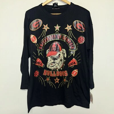 Camiseta de manga larga UGA vintage de 1980 para mujer, Deadstock nueva con etiquetas, talla única para todos Foto 1 de 3