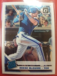 2019 Donruss Optics Reese McGuire Rated Rookie + 4 other cards/ 5 total