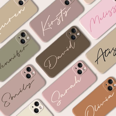 Funda Teléfono Personalizada Nombre Personalizado Para iPhone 15 14 13 12 11 XR Funda Silicona Foto 1 de 4