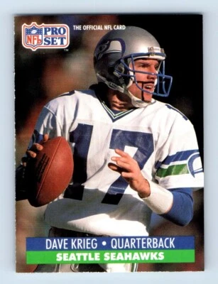 1991 Pro Set Dave Krieg Seattle Seahawks #17 - Image 1 of 2