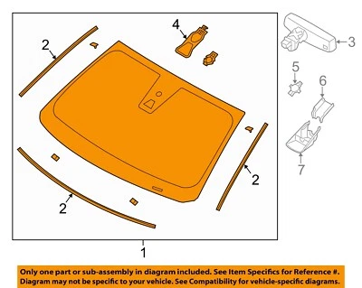 FORD OEM 13-19 Police Interceptor Sedan Windshield FG1Z5403100B - Image 1 of 2