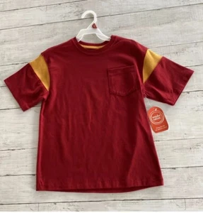 Wonder Nation Boys Oversized Pocket Rugby T Shirt Rust Red Medium (8) - Picture 1 of 7
