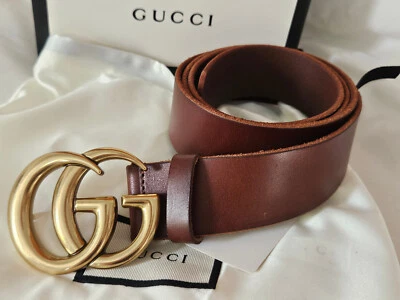 Auténtico Cinturón Unisex GUCCI Cuero Marrón Marmont Dorado GG talla 38/40 Foto 1 de 4