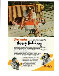 1951 Vintage Print Ad Kodak Color Movie Pictures Cameras Photography Ephemera - Picture 1 of 1