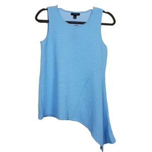 Alfani Asymmetrical Hem Tank Top Womans Size PS Light Blue Petite - Picture 1 of 8