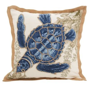 SARO LIFESTYLE Neptun-Kollektion Baumwollüberwurfkissen, 20 Zoll Meeresschildkröte 5440 - Bild 1 von 4