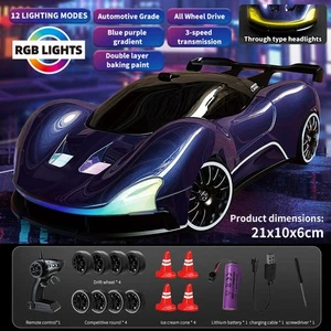 High Speed RC Drift 1:20 Cars Sports 4WD Remote Control Racing Car toy Gife - Picture 1 of 22