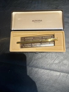 Vintage Aurora Marco Polo Gold Federkiel mit Original Etui Made In Italy - Bild 1 von 5