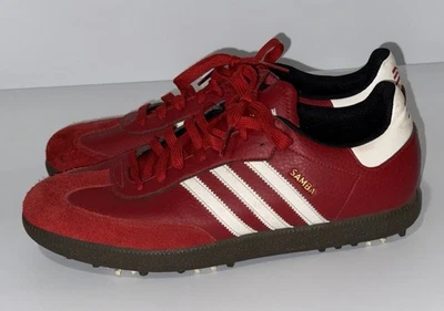 Adidas 671586 Samba Golf Spike Zapatos Tenis 10.5 Rojo Blanco Cuero y Gamuza Foto 1 de 4