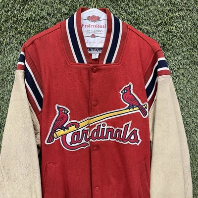 Chaqueta de béisbol universitaria de colección de los Cardenales de San Luis Majestuosa MLB para hombre M de cuero Foto 1 de 4