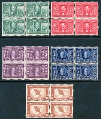 Scott 323 - 327 OG MHR US 1904 Louisiana Purchase Block Set SCV $1,310 - Image 1 of 2