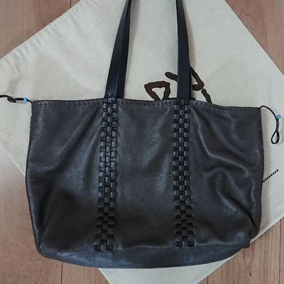 Bolso de Mano Henry Cuir Marrón Oscuro Trenzado Bolso de Mano Negro Asa Para Mujer Foto 1 de 4