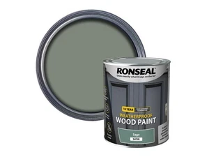  Ronseal 10 Year Weatherproof Wood Paint Sage Satin 750ml RSL39398 - Picture 1 of 3