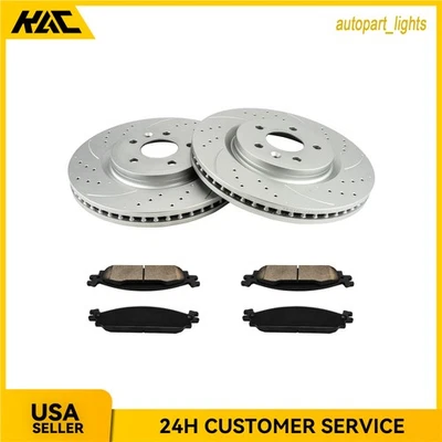 Rotores de disco perforados delanteros y pastillas de freno para Ford Explorer 2011-13 14 54171 D1376 Foto 1 de 4