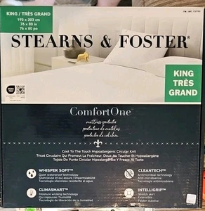 Stearns & Foster Mattress Protector King Waterproof Cooling Antimicrobial - NEW - Picture 1 of 4