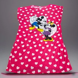 Vintage Disney Mickey & Minnie Mouse Herzen OSFA Radcliffe Dessous Schlafshirt - Bild 1 von 8
