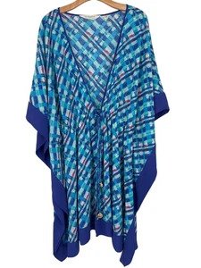Isaac Mizrahi Live! Bridgehampton Border Print Chiffon CoverUp size 2x 3x plus - Picture 1 of 5