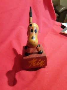 Vtg Trix Wooden Dog Push Button Toy - Bild 1 von 4